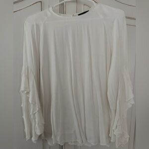 Mustard Seed Cream Ruffled Blouse